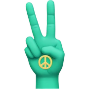Peace sign with fingers sticker