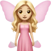 fairy with blonde long hair, pale skin, brown eyes and pink dress and pink wings  sticker