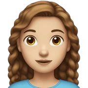 girl with brown hair blue eyes sticker