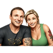 playful couple with tattoos sticker