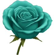 Teal rose sticker