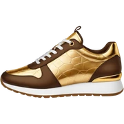 Metallic 24k gold and mocha brown womens stylish sneakers sticker
