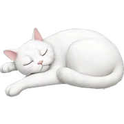 white cat sleeping sticker