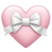 Pastel pink heart with white bow sticker