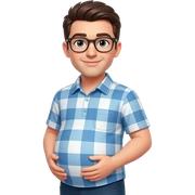 A pregnant man with glasses  sticker