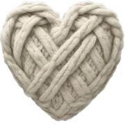 Cable knit heart  sticker