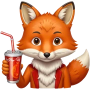 Fox whit a soda called soda pop sticker