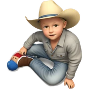 casual boy in denim hat sticker