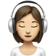 Brunette White girl, meditating with headphones on sticker