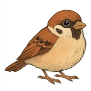 ghibli style sparrow sticker