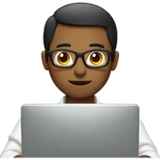 working on computer sticker