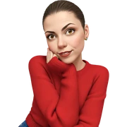 smiling girl in cozy sweater sticker