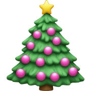 pink christmas tree sticker