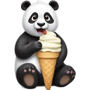 Panda eating ice cream sticker