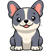 cute french bulldog smiling sticker