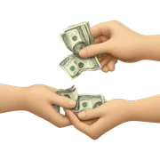 giving money from hand to hand sticker