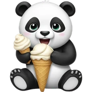 Panda eating ice cream sticker