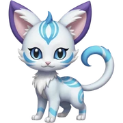 Smooth Soft Dark Pastel Meloetta-Purrloin-Gatomon-Trico-Pokémon-Digimon-Fakémon-fusion-hybrid-creature sticker