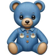 Denim teddy bear sticker