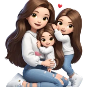 charming chibi girls with smiles sticker