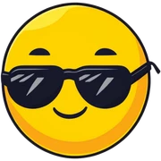 Sun with sunglasses sticker