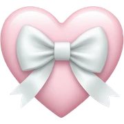 Pastel pink heart with white bow sticker