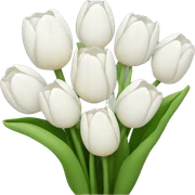 white tulip bouquet  sticker