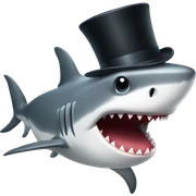 Shark with a top hat sticker