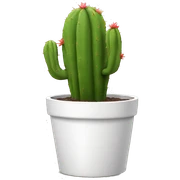 A cactus in a white pot sticker
