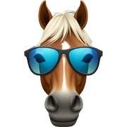 A horse with sunglasses sticker