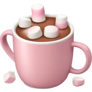 Light Pink mug of hot chocolate with marshmallows  sticker