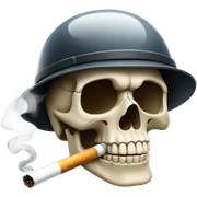 Skull smoking wearing a helmet sticker