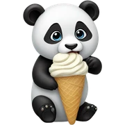 Panda eating ice cream sticker