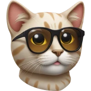 Cat with sunglasses sticker