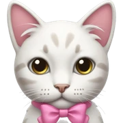 Cat with pink bow sticker
