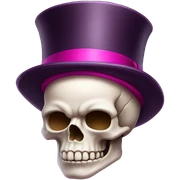 Fuchsia skull and top hat sticker