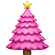 Pink Christmas tree sticker