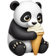 Panda eating ice cream sticker