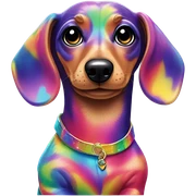 Lisa frank dachshund ￼ sticker