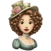 A lady of Victorian era with curly hair sticker