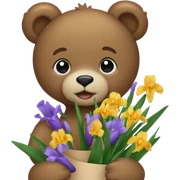 teddy bear holding irires sticker
