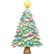 Pastel Christmas tree sticker