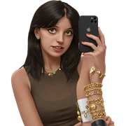 girl taking jewelry selfie sticker