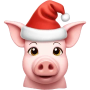 pig wearing christmas hat sticker