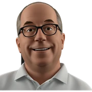 bald boy with glasses smile sticker