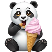 Panda eating ice cream sticker