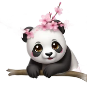 Cherry blossom panda sticker