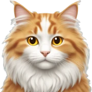 Orange and white fluffy cat sticker