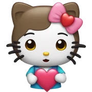 hello kitty with heart sticker