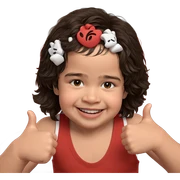 smiling boy with thumbs up sticker